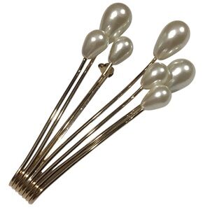 Napier Pearl Teardrop Brooch Gold Tone Cream Costume Fashion Jewelry Vintage